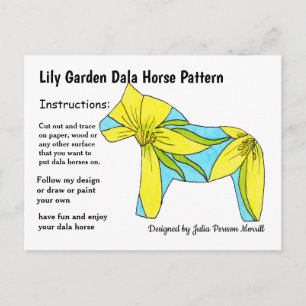 Cartes Pour Fêtes Annuelles Lily Garden Dala Horse Motif à partager