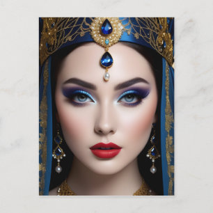 Cartes Pour Fêtes Annuelles L'image d'une femme avec un voile sur la tête est 