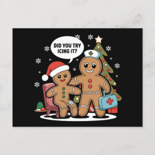 Cartes Pour Fêtes Annuelles L'Infirmière De Noël Gingerbread Homme Avez-Vous E