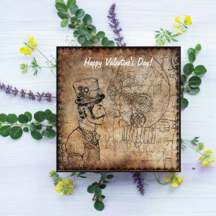 Cartes Pour Fêtes Annuelles L'inventeur de Steampunk lunettes Heureuse Sainte-