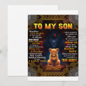 Cartes Pour Fêtes Annuelles Lion à mon fils parfois c'est dur papa  (Devant / Derrière)