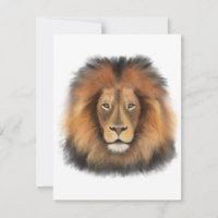 lion aquarelle Leo roi safari animal jungle chat