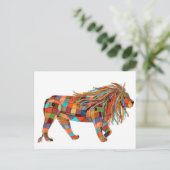 Cartes Pour Fêtes Annuelles Lion de Patchwork (Debout devant)