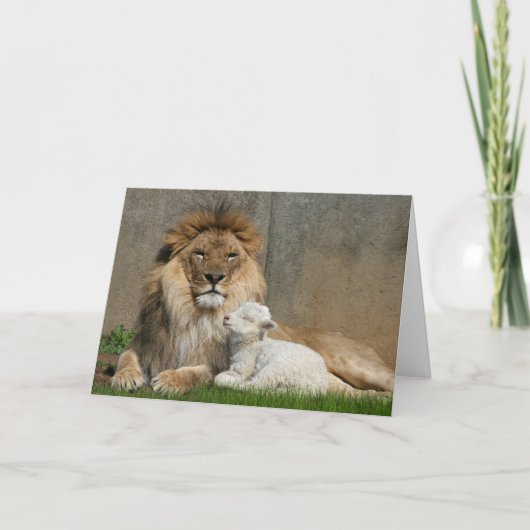 Cartes Pour Fêtes Annuelles Lion et agneau (Devant)