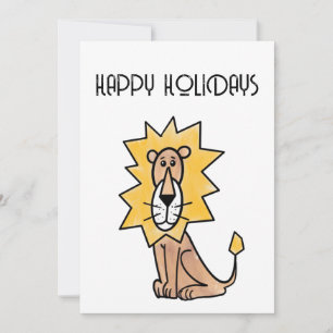 Cartes Pour Fêtes Annuelles lion mignon dessin animé enfants rétro safari jung