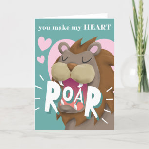 Cartes Pour Fêtes Annuelles Lion mignon vous faites mon coeur HURLER des