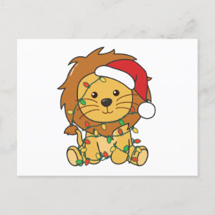 Cartes Pour Fêtes Annuelles Lion Noël Animaux d'hiver Lions de vacances