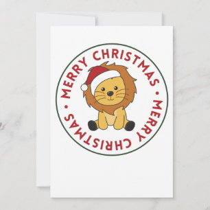 Cartes Pour Fêtes Annuelles Lion Noël Neige Animaux d'hiver Lions