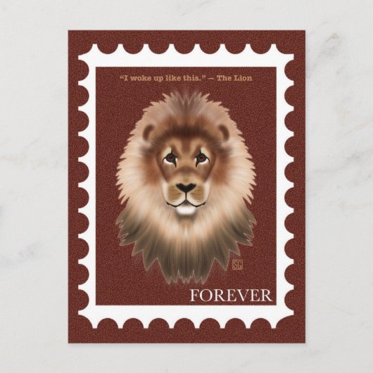 Cartes Pour Fêtes Annuelles Lion Postage Stamp Postcards (Devant)