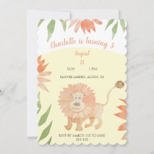 Cartes Pour Fêtes Annuelles Lionceau Aquarelle Peinte à la main