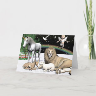 Cartes Pour Fêtes Annuelles Lions et agneaux