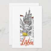 Cartes Pour Fêtes Annuelles Lisboa (Devant / Derrière)