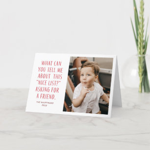 Cartes Pour Fêtes Annuelles Liste de bons enfants rouge et blanc Demande pour
