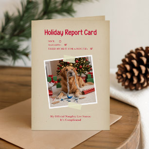 Cartes Pour Fêtes Annuelles Liste vilain festive Photo de chien drôle Noël