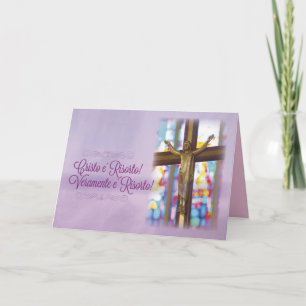 Cartes Pour Fêtes Annuelles L'Italien, le Christ est levé, e Risorto de Cristo