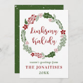 Cartes Pour Fêtes Annuelles Lithuanien Joyeux Noël, Personnalisé (Devant / Derrière)