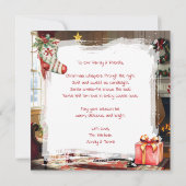 Cartes Pour Fêtes Annuelles Little Boy Giving Santa a Gift Christmas (Dos)