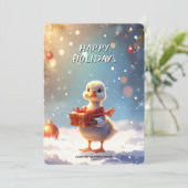 Cartes Pour Fêtes Annuelles Little Duck Christmas Holiday Card (Debout devant)