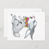 CARTES POUR FÊTES ANNUELLES LITTLE RABBIT (Devant / Derrière)