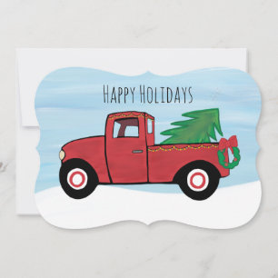 Cartes Pour Fêtes Annuelles Little Red Truck Christmas Postcard Envelope Inc.