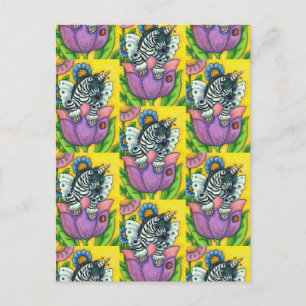 Cartes Pour Fêtes Annuelles LITTLE ZEBO WHIMSYNICKER, Imaginaire UNICORN ZEBRA