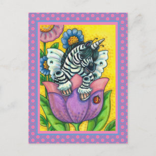 Cartes Pour Fêtes Annuelles LITTLE ZEBO WHIMSYNICKER, Imaginaire UNICORN ZEBRA