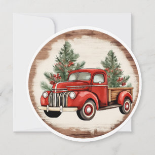 Cartes Pour Fêtes Annuelles Livraison d'arbres - Une balade de Noël Vintage