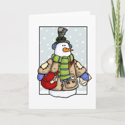 Cartes Pour Fêtes Annuelles livraison de courrier snowman (Devant)