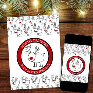 Cartes Pour Fêtes Annuelles Livraison Spéciale de l'Atelier du Père Noël Perso