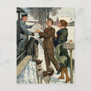 Cartes Pour Fêtes Annuelles Livraison vintage de Noël victorien
