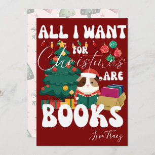 Cartes Pour Fêtes Annuelles Livre de lecture de porc de Guinée sous l'arbre de