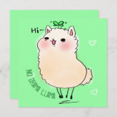 Cartes Pour Fêtes Annuelles Llama (Devant / Derrière)