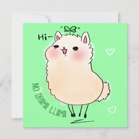 Cartes Pour Fêtes Annuelles Llama (Devant)