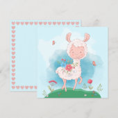 Cartes Pour Fêtes Annuelles Llama (Devant / Derrière)