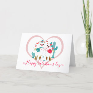 Cartes Pour Fêtes Annuelles Llama Llove Valentine