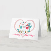 Cartes Pour Fêtes Annuelles Llama Llove Valentine (Devant)