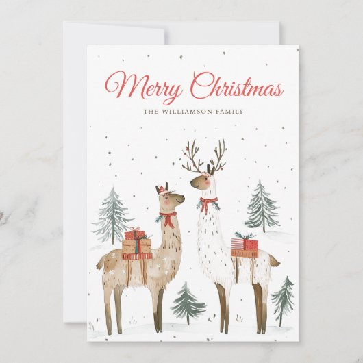 Cartes Pour Fêtes Annuelles Llama Love Christmas Holiday Card (Devant)
