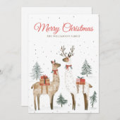 Cartes Pour Fêtes Annuelles Llama Love Christmas Holiday Card (Devant / Derrière)