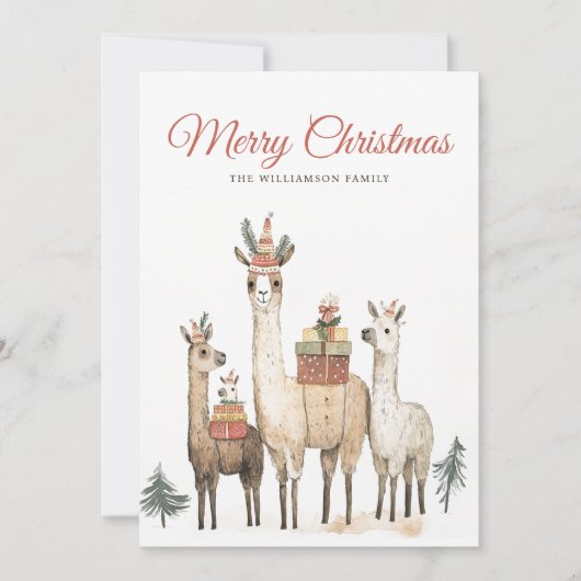 Cartes Pour Fêtes Annuelles Llama Love Christmas Holiday Card (Devant)