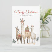 Cartes Pour Fêtes Annuelles Llama Love Christmas Holiday Card (Debout devant)
