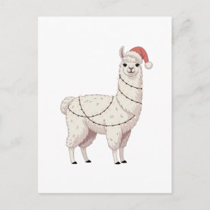 Cartes Pour Fêtes Annuelles Llama Lumières de Noël Robuste Amoureux de l'Alpag