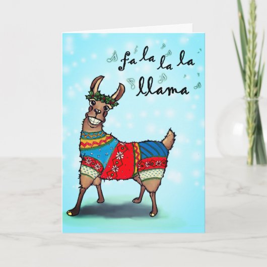 Cartes Pour Fêtes Annuelles Llama moche (Devant)