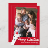 Cartes Pour Fêtes Annuelles Llama Père Noël Photo Noël (Devant / Derrière)