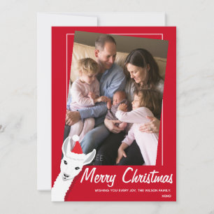 Cartes Pour Fêtes Annuelles Llama Père Noël Photo Noël