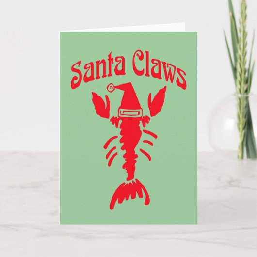 Cartes Pour Fêtes Annuelles Lobster écrevisse Père Noël Claws (Devant)