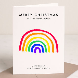 Cartes Pour Fêtes Annuelles L'oeuvre de votre enfant   Enfants dessinant Noël