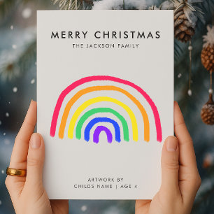 Cartes Pour Fêtes Annuelles L'oeuvre de votre enfant   Enfants dessinant Noël