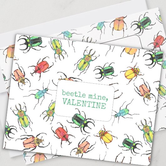 Cartes Pour Fêtes Annuelles Log Bug Beetle Mine Valentine