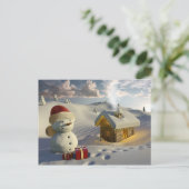 Cartes Pour Fêtes Annuelles Loger dans la neige à Noël (Debout devant)