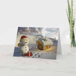 Cartes Pour Fêtes Annuelles Loger dans la neige à Noël